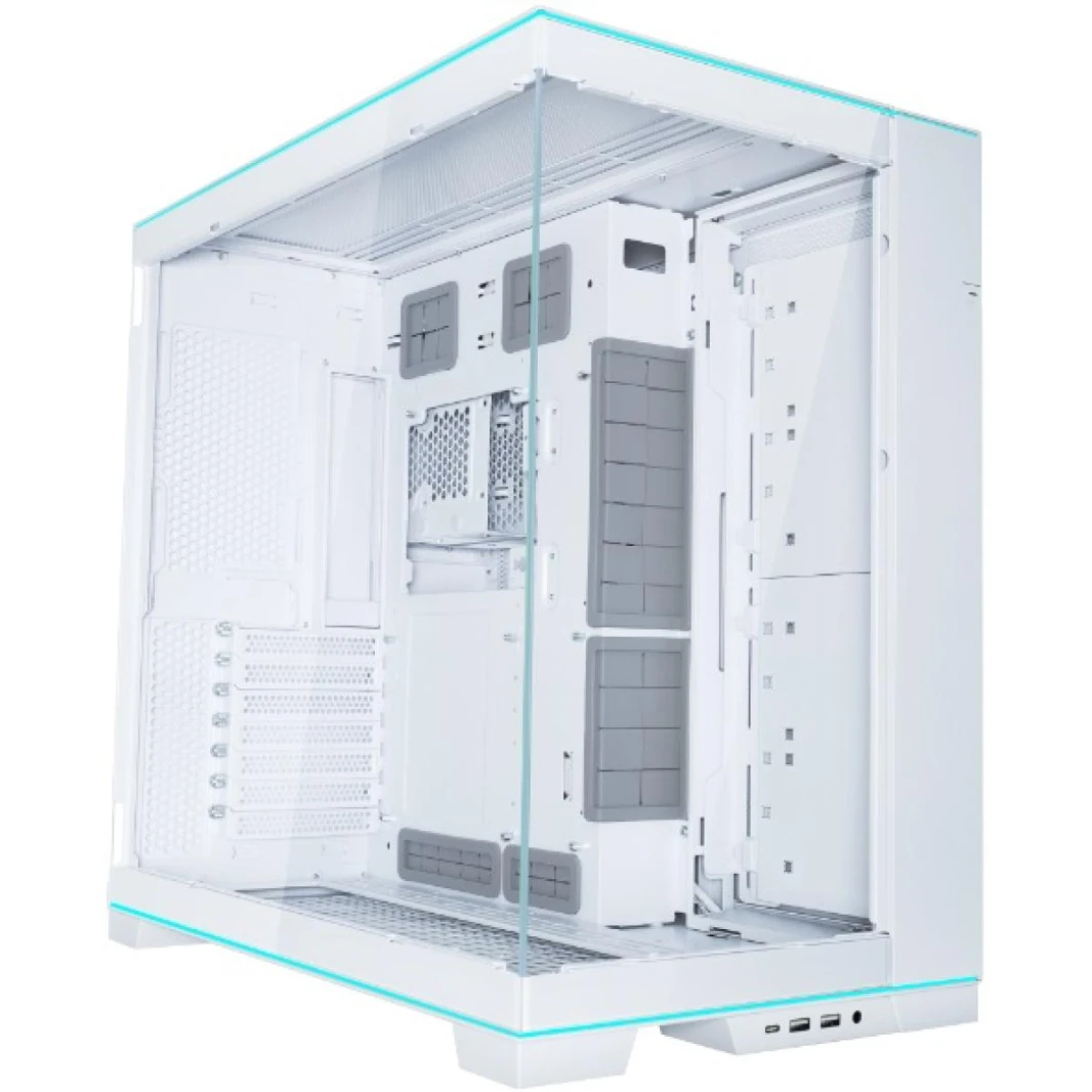 Lian Li O11 Dynamic EVO RGB Edition (White) Mid Tower 2 Sided Tempered Glass Gaming Case w/ Reversable Chassis Mode , Dual Chamber & Dual ARGB Strips, Up To 8 Drives Capacity & 420mm Radiator Support