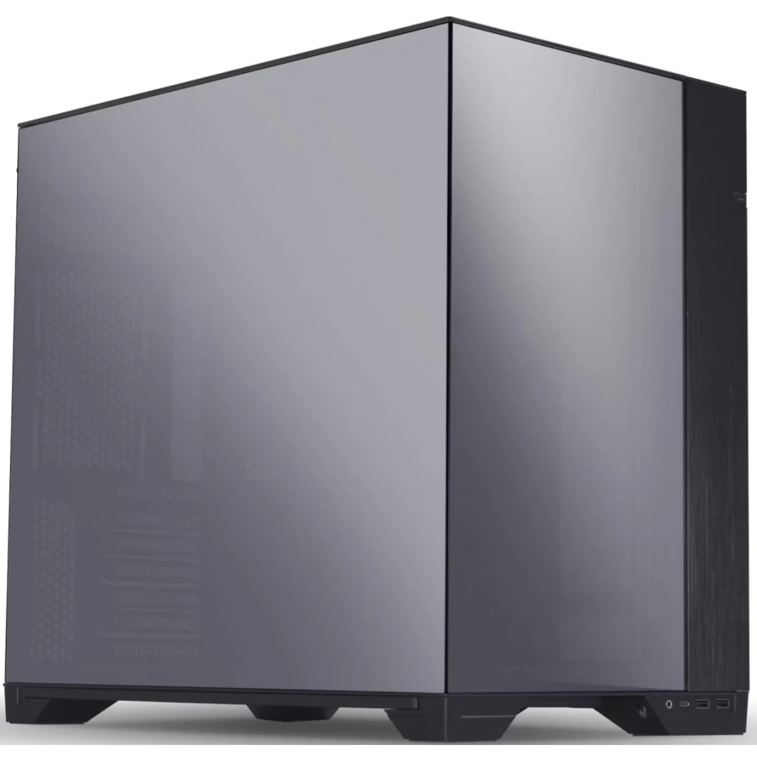 Lian Li O11 VISION (Chrome) Black Mirror Finish Cool & Clear ATX Mid Tower 3 Sided Tempered Glass Gaming Case, Columnless Design, Dual Chamber, Dual Rear Fan Modes (High Or Low), Adjustable Motherboar