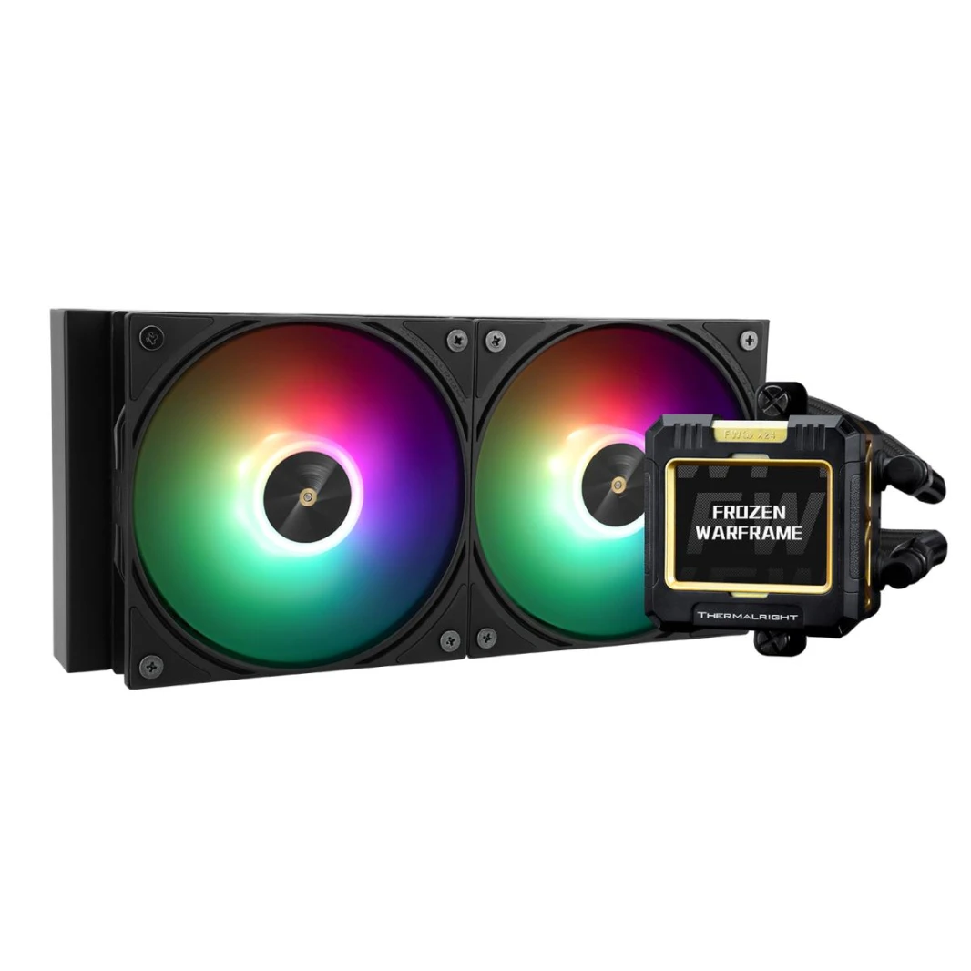 Thermalright Frozen Warframe 240 Black ARGB CPU Liquid Cooler w/ 2.4" IPS LCD Display For Pictures, GIF Animations, High Performance AIO w/ 2x TL-P12-S Fans, LGA1700