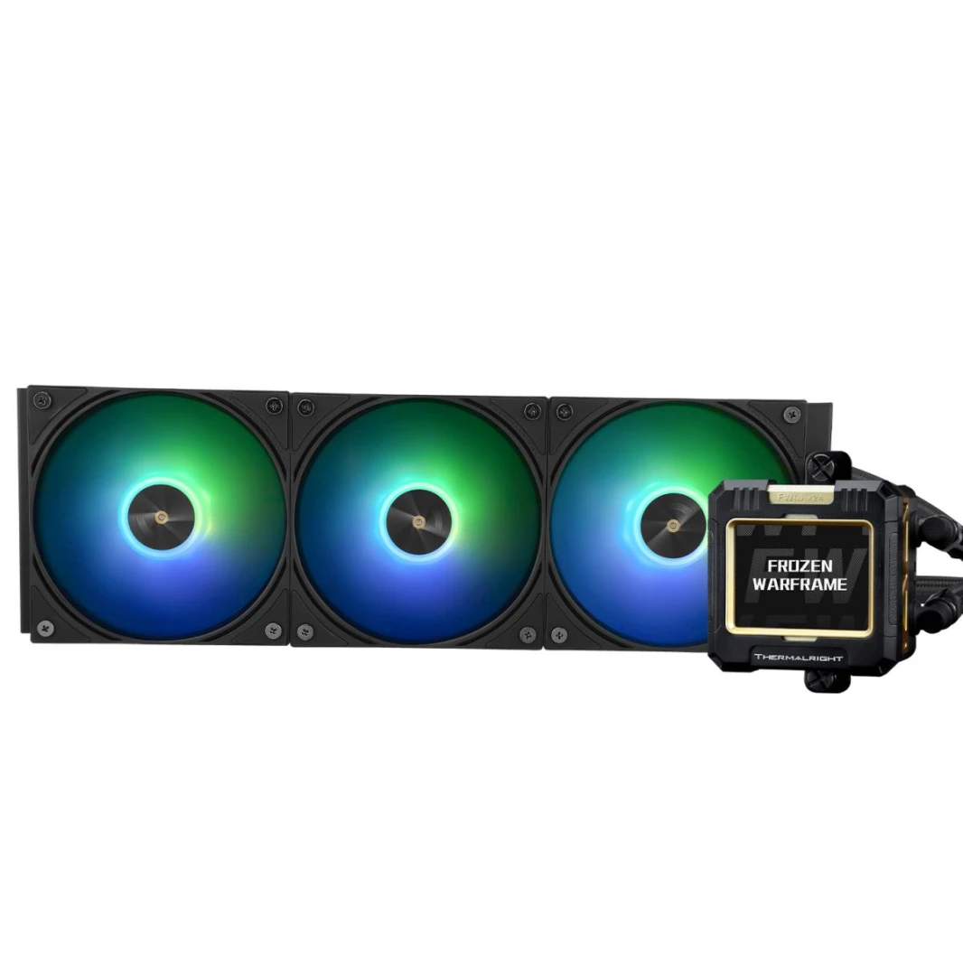 Thermalright Frozen Warframe 360 Black ARGB CPU Liquid Cooler w/ 2.4" IPS LCD Display For Pictures, GIF Animations, High Performance AIO w/ 3x TL-P12-S Fans, LGA1700