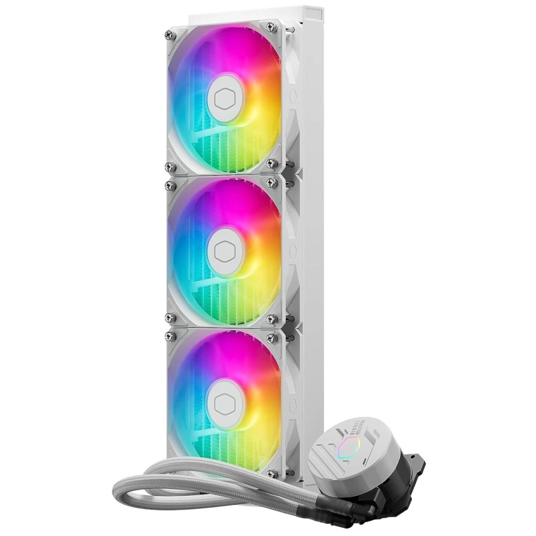Cooler Master MasterLiquid 360L Core ARGB (White) CPU Liquid Cooler, New Gen S Dual Chamber Pump, 120mm ARGB Fans w/ CryoFuze Performance Thermal Paste