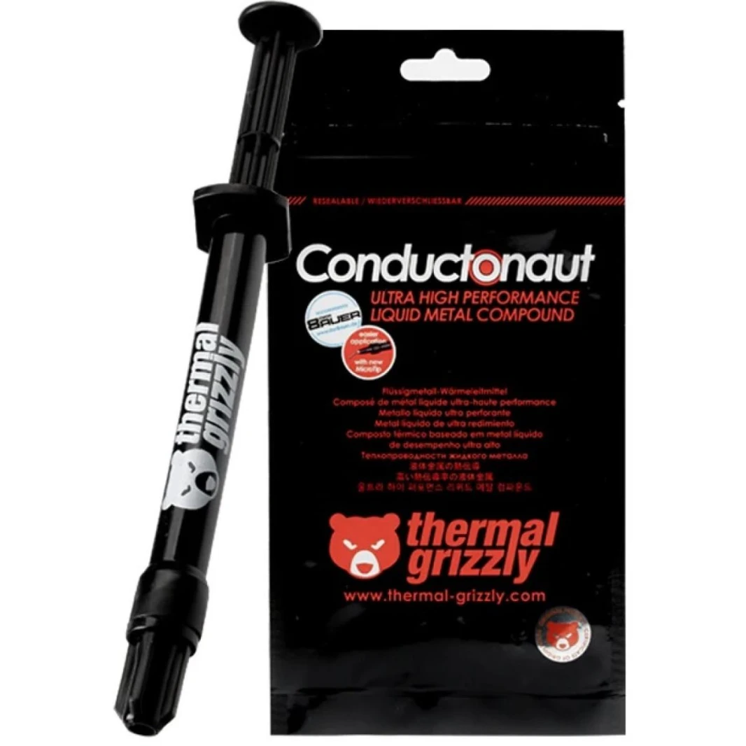 Thermal Grizzly Conductonaut (1g) Ultra High Performance Liquid Metal Thermal Compound w/ 73 (W/m.K) Ultra High Conductivity