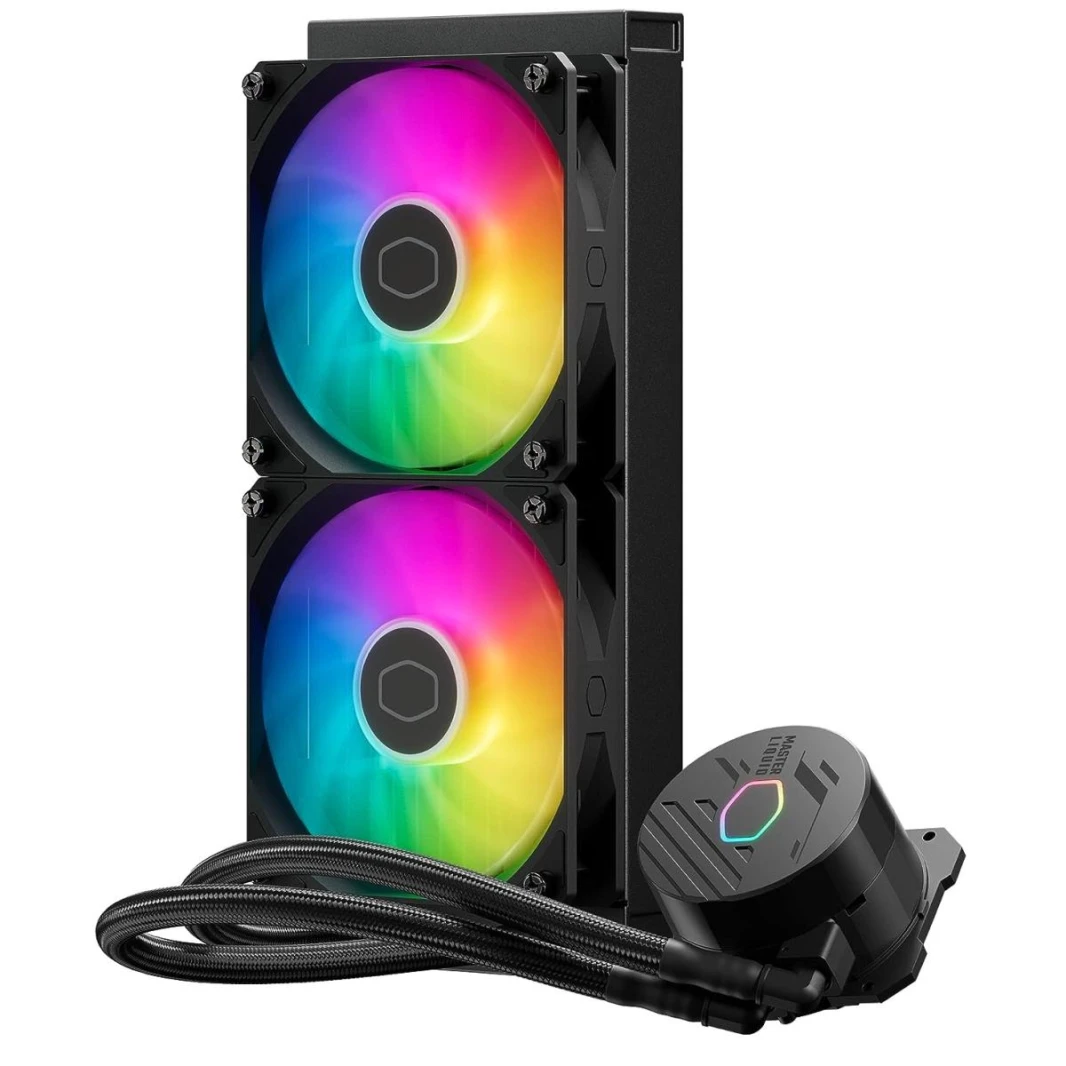 Cooler Master MasterLiquid 240L Core ARGB CPU Liquid Cooler, New Gen S Dual Chamber Pump, 120mm ARGB Fans w/ CryoFuze Performance Thermal Paste