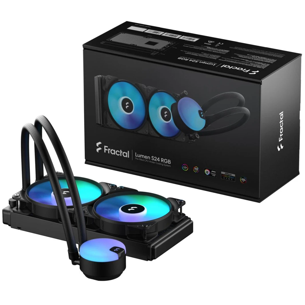 Fractal Design Lumen S24 RGB V2 240mm Low Noise Operation CPU Liquid Cooler w/ Powerful Pump Up To 4000RPM & 2x Aspect 120mm RGB fans