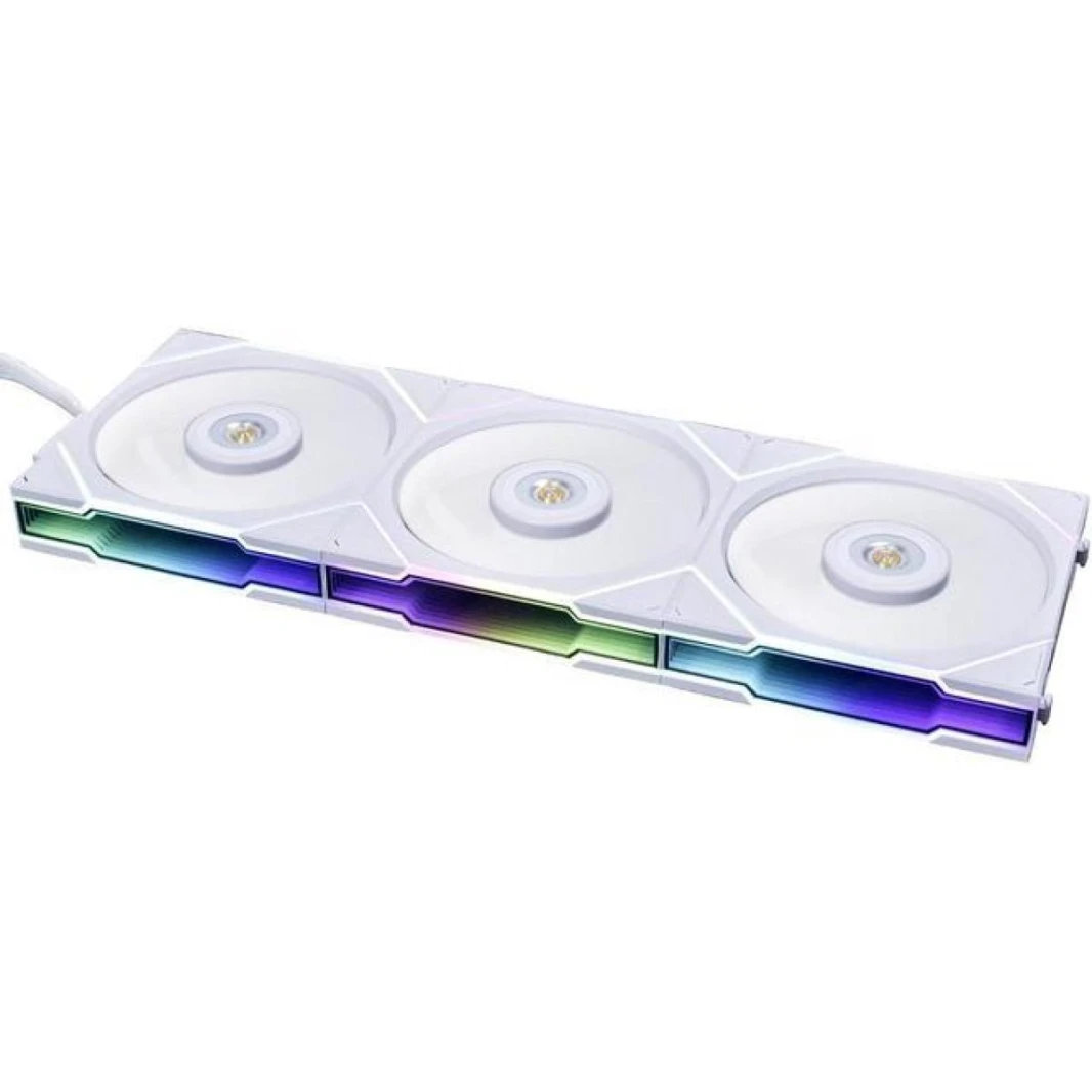 Lian Li UNI Fan TL120 Kit 3 Packs (White) Dual Zone Lighting Effect Ultimate-Performance ARGB 120mm LED PWM Slide In Daisy-Chain Fans w/ Controller