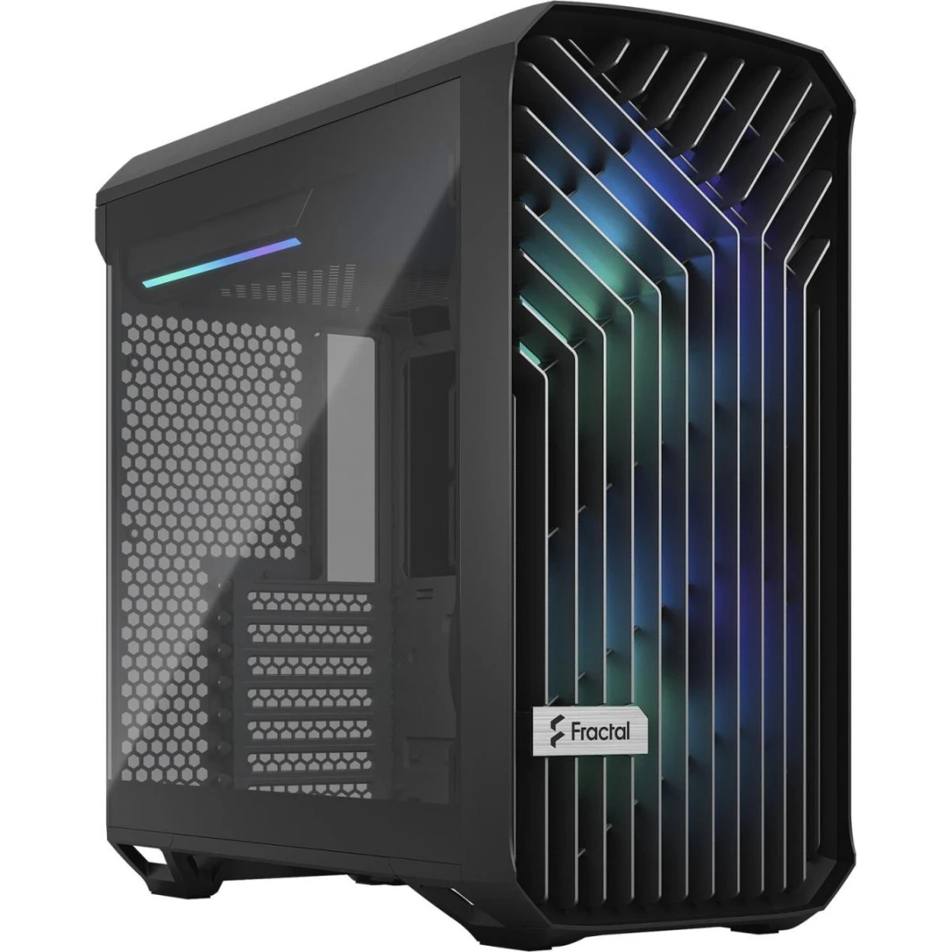 Fractal Design Torrent Compact (Black RGB TG Light Tint) Mid-Tower Tempered Glass RGB Gaming Case w/ Type-C & (Front) 2 x Prisma 180 mm