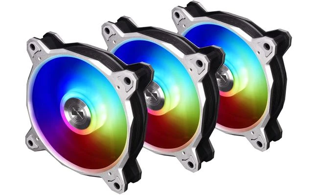 LIAN LI Bora Digital Series RGB 120mm ARGB LED PWM Fan, 3 Fans Pack - (Silver) Frame