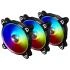 LIAN LI Bora Digital Series RGB 120mm ARGB LED PWM Fan, 3 Fans Pack - (Silver) Frame