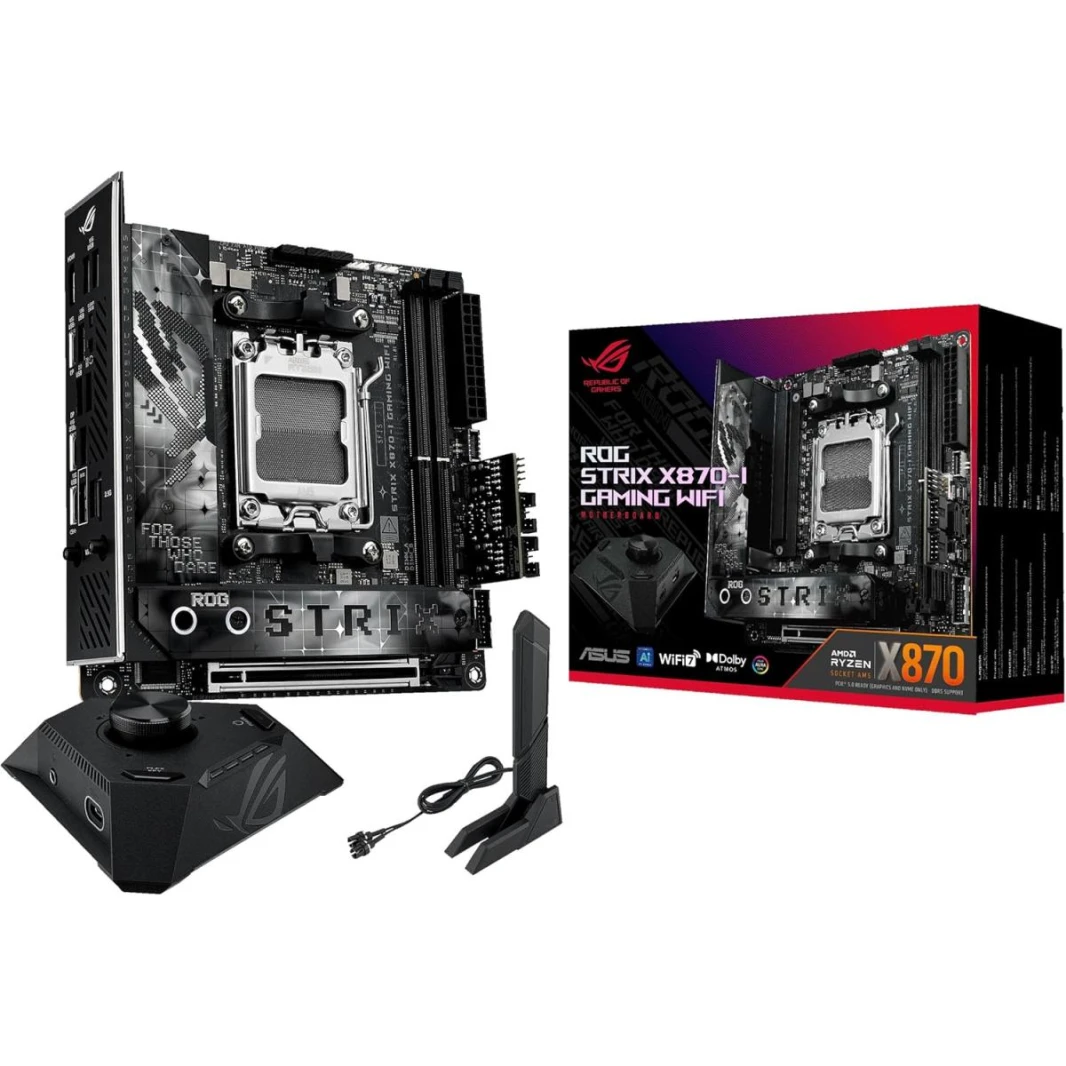 ASUS ROG STRIX X870-I GAMING WIFI (Wi-Fi 7) AMD RYZEN 7000 8000 9000 Series AM5/DDR5/PCIe 5.0/2xM.2 - Mini ITX Gaming MotherBoard