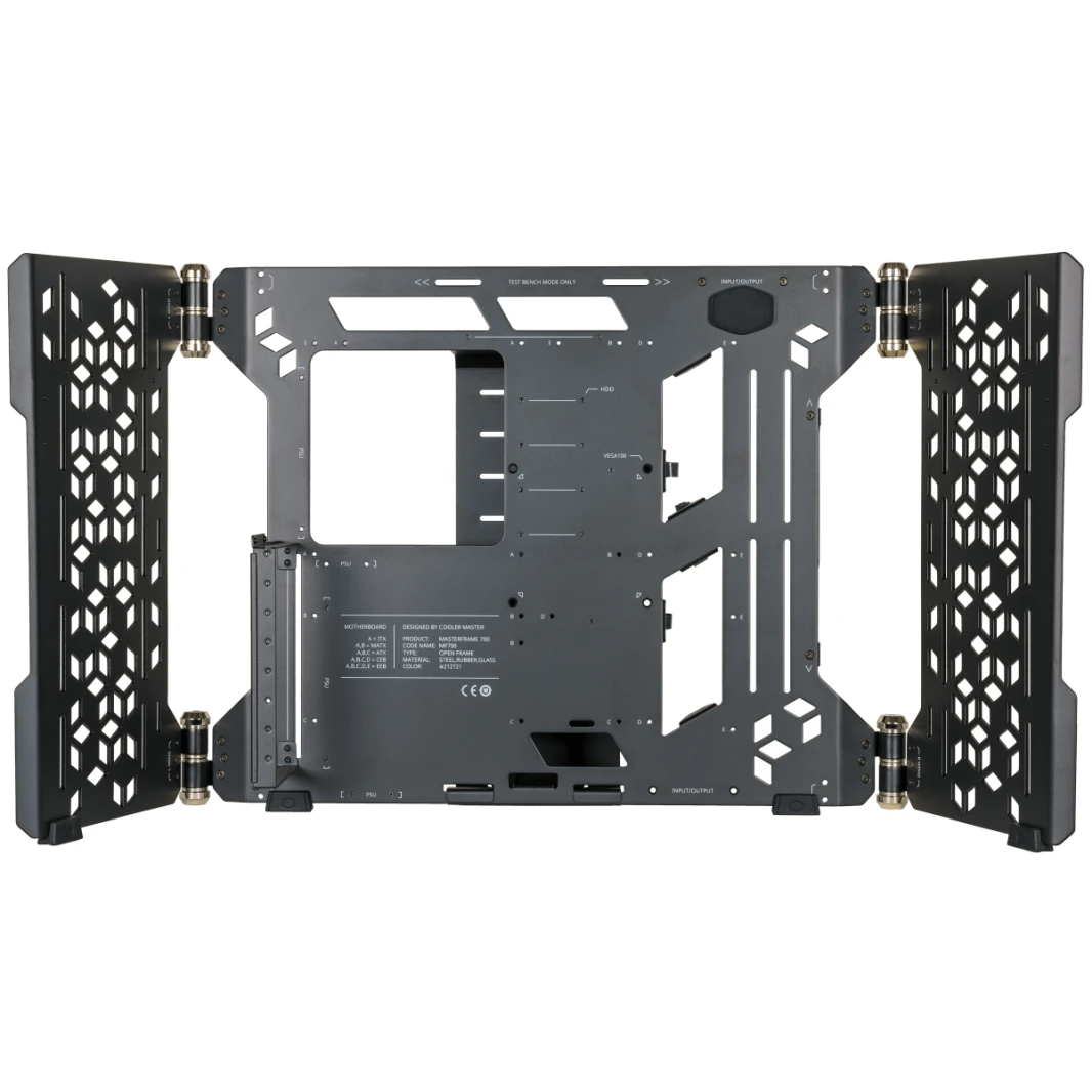 Cooler Master MasterFrame 700 Full Tower Tempered Glass,Test Bench Mode,Open Air Design,Built-in VESA Mount Pc Case