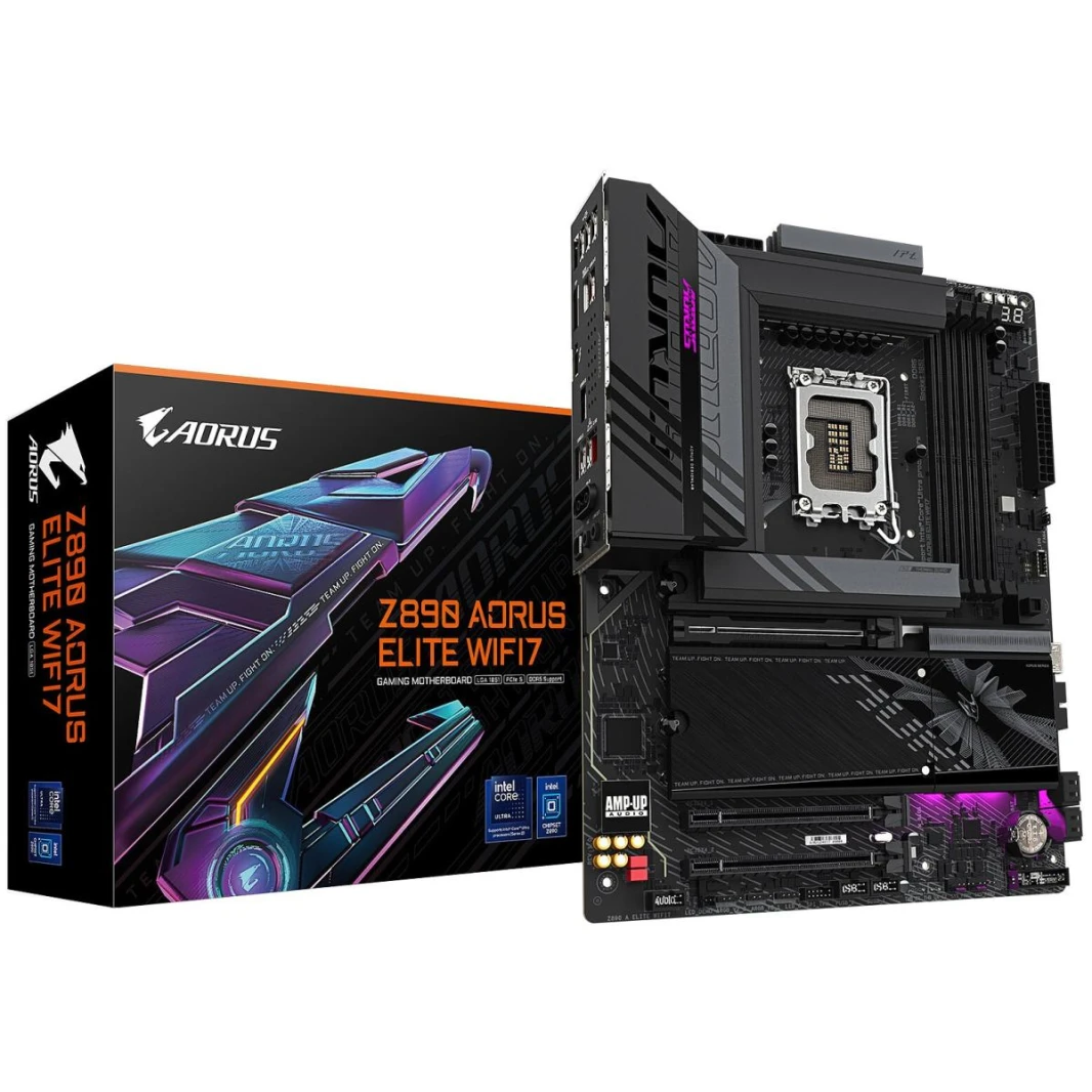 Gigabyte Z890 Aorus Elite WiFi7 ، Intel Core Ultra (Series 2) ، LGA 1851/DDR5/PCIe 5.0/4xm.2 - ATX Gaming Motherboard