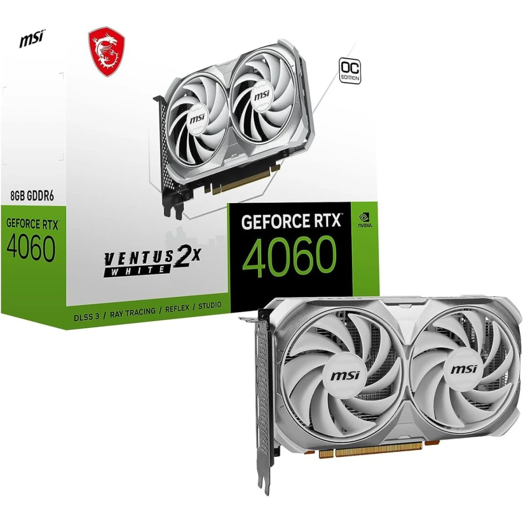 MSI Geforce RTX 4060 Ventus 2x White 8GB OC GDDR6 - بطاقة الرسومات