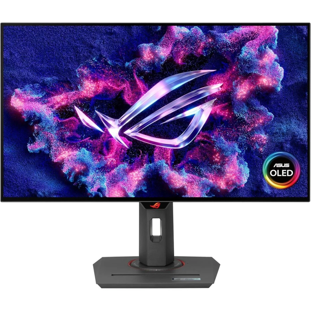 شاشة ألعاب مسطحة ASUS ROG Strix OLED (XG27AQDMG) مقاس 27 بوصة WOLED 2K (2560 × 1440) 240 هرتز 0.03 مللي ثانية (GTG)، HDR10، DCI-P3 99% وsRGB 135%، 10 بت، متوافقة مع G-Sync مع حامل مريح