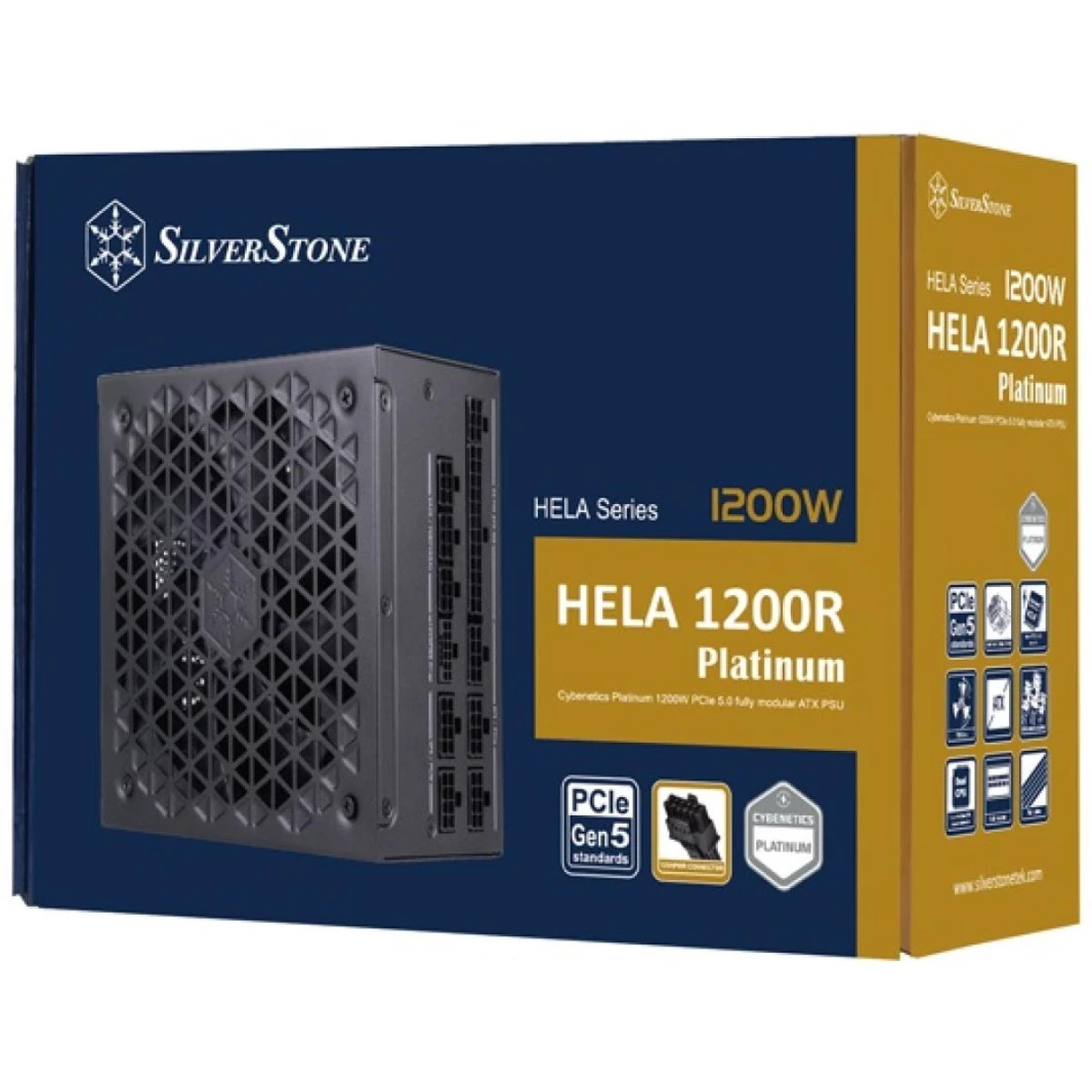 Silverstone Hela 1200R Platinum 1200W (ATX 3.0) PCIe 5.0 (12VHPWR) 80 Plus Platinum Full Modular - مزود طاقة عالية الأداء