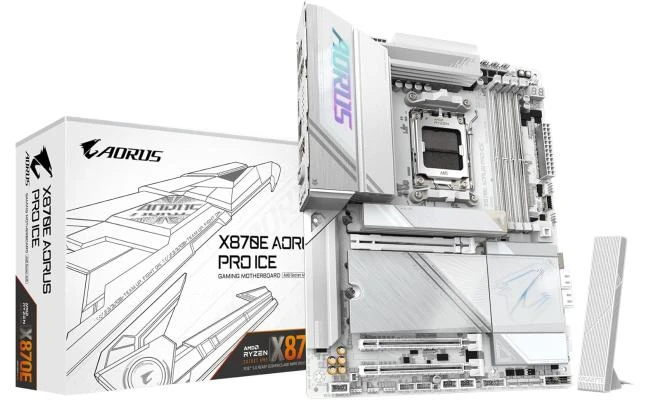 Gigabyte x870e Aorus Pro Ice (Wi -Fi 7) AMD Ryzen 7000 8000 9000 Series AM5/DDR5/PCIe 5.0/4xm.2 - ATX Gaming Motherboard