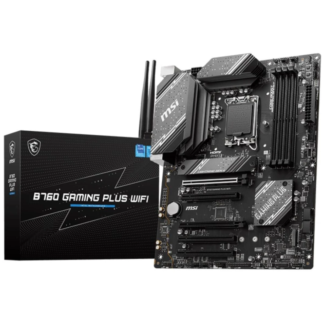 MSI B760 GAMING PLUS WIFI (WiFi 6E), Intel 13th 12th Series, LGA 1700/DDR5/PCIe 4.0/2xM.2 - ATX Gaming MotherBoard