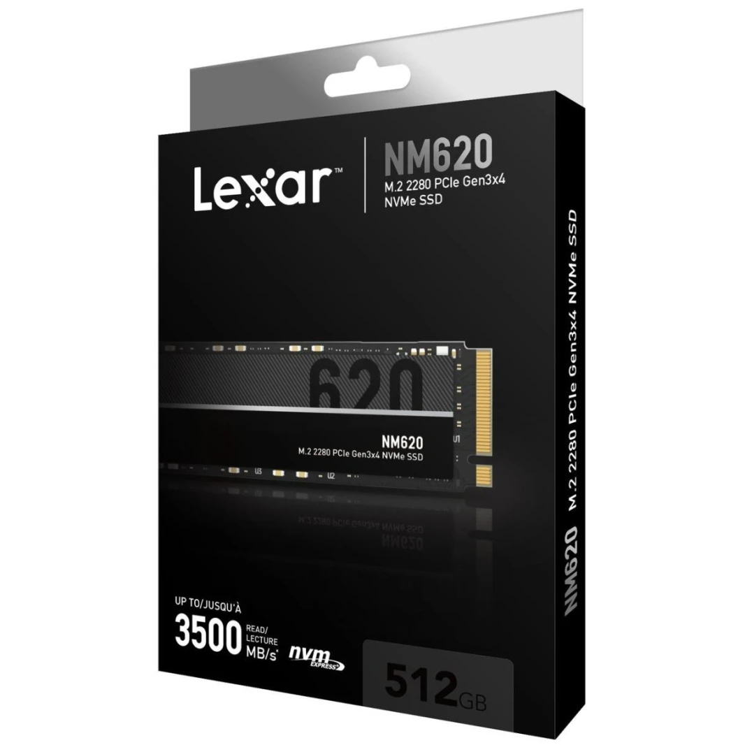 Lexar NM620 512GB PCIe 3.0 NVMe M.2 SSD-Sequential Read/Write (3500/2400 MB/s)
