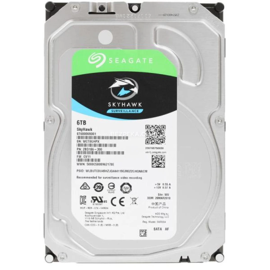 SEAGATE SkyHawk 6TB 7.2K RPM SATA Surveillance Hard Drive