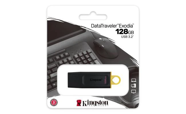 Kingston DataTraveler Exodia USB Flash Drive Single Pack USB 3.2 Gen 1 - 128GB