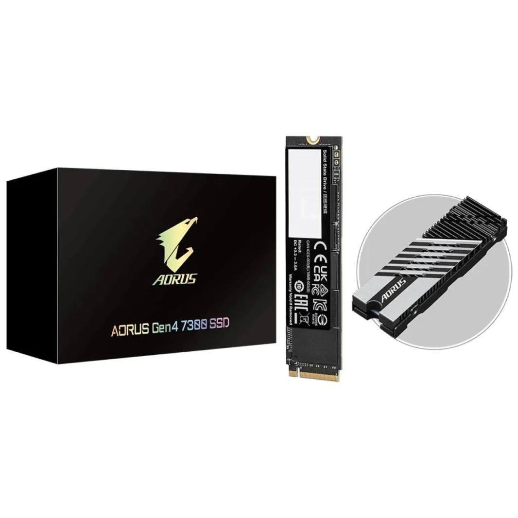 GIGABYTE AORUS M.2 NVMe Gen4 1TB SSD w/ Optional Heat Spreader Sequential Read/Write (7300/6000 MB/s)