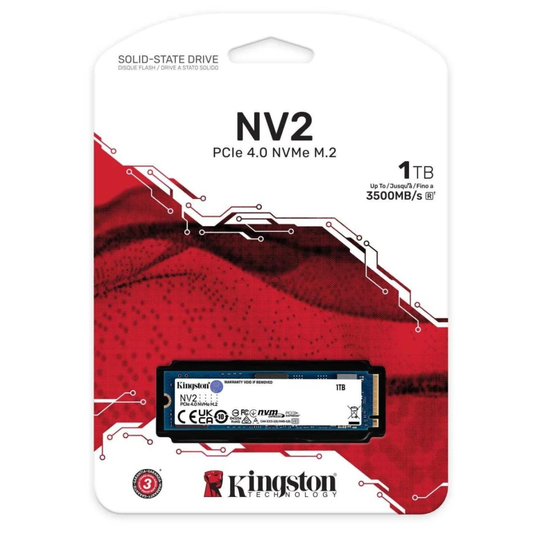 Kingston NV2 1TB M.2 NVMe PCIe 4.0, GEN 4 SSD Up To 3500/2100 MB/s Read/Write