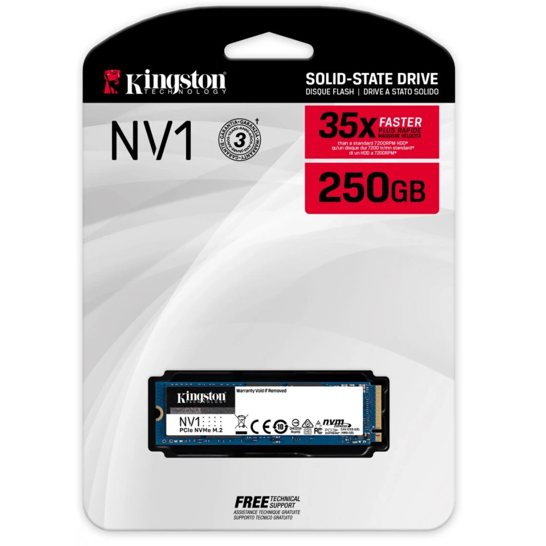 Kingston NV1 250GB M.2 NVMe PCIe SSD Ideal for laptops & Small Form Factor PCs
