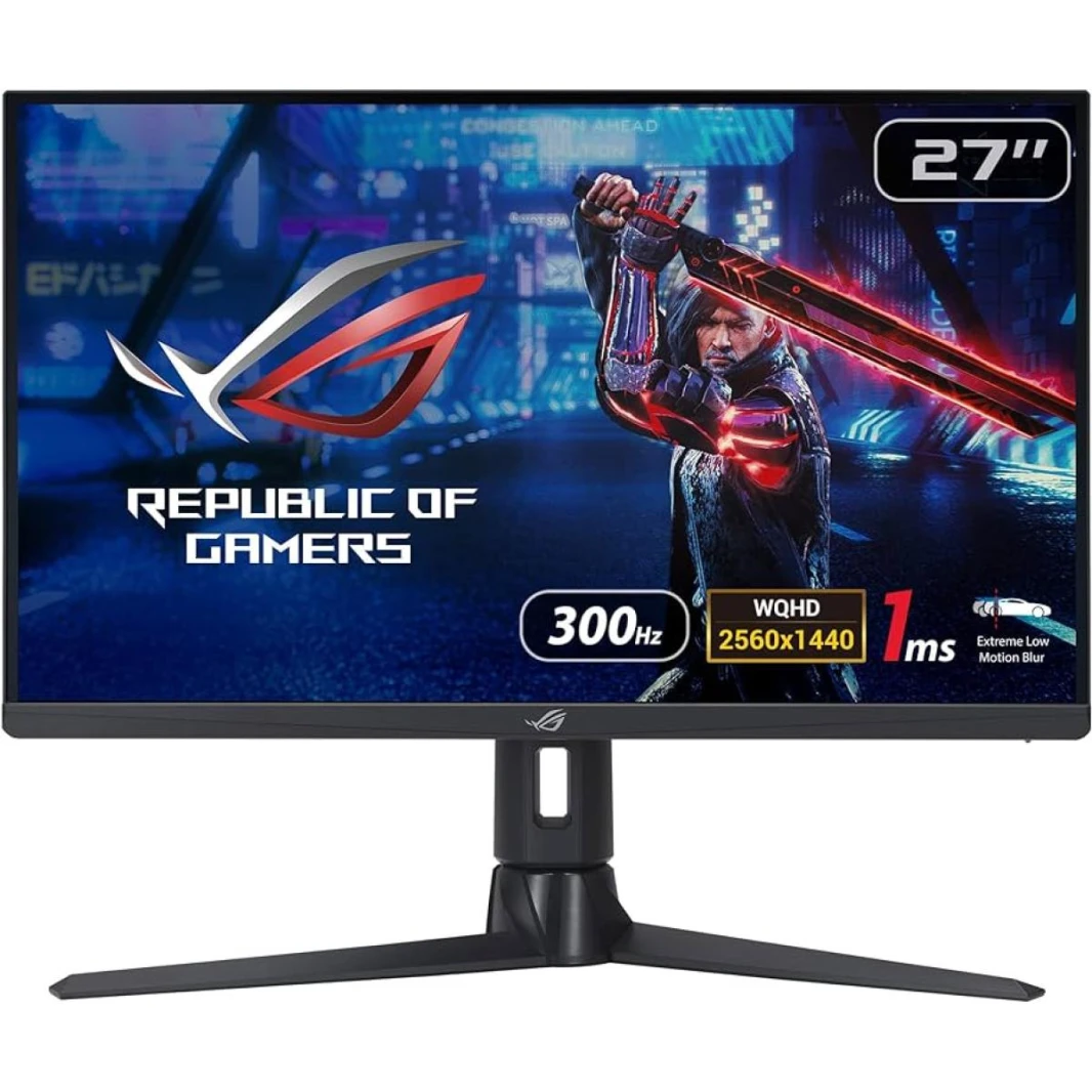 ASUS ROG STRIX (XG27AQMR) 27" Flat Gaming Monitor Fast IPS 2K (2560 x 1440) 300Hz 1ms(GTG), HDR10, DCI-P3 97% & sRGB 120%, 10Bit, G-Sync Compatible w/ Ergonomic Stand