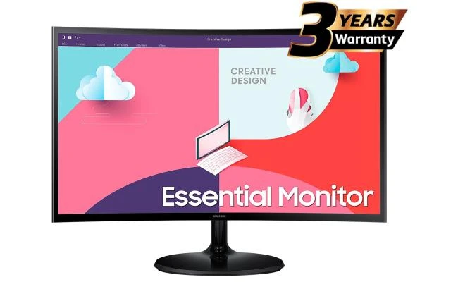 Samsung 24" (C360) Full-HD, VA Curved Monitor, 75Hz w/ AMD FreeSync, 4MS (GTG), AMD FreeSync,Eye Saver Mode & Flicker Free