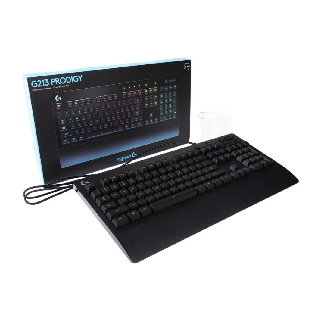 Logitech G213 Prodigy RGB Mech-Dome (Hybrid) Gaming Keyboard , Dedicated Media Controls, Spill-Resistant and Durable Design