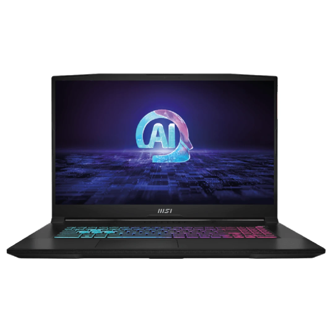 كمبيوتر محمول للألعاب MSI Cyborg Katana A17 AI B8VG مقاس 17.3 بوصة FHD 144 هرتز IPS، AMD Ryzen 9 8945HS، Nvidia RTX 4070 8GB GDDR6، 16GB DDR5 RAM، M.2 1TB Gen4 - أسود