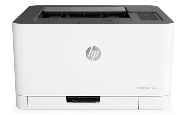 طابعة HP Color Laser 150nw، طباعة ومسح ضوئي بحجم A4، طباعة ومسح ضوئي سهل عبر Wi-Fi Direct من خلال تطبيق HP Smart، منفذ USB 2.0 عالي السرعة، شبكة إيثرنت 10/100