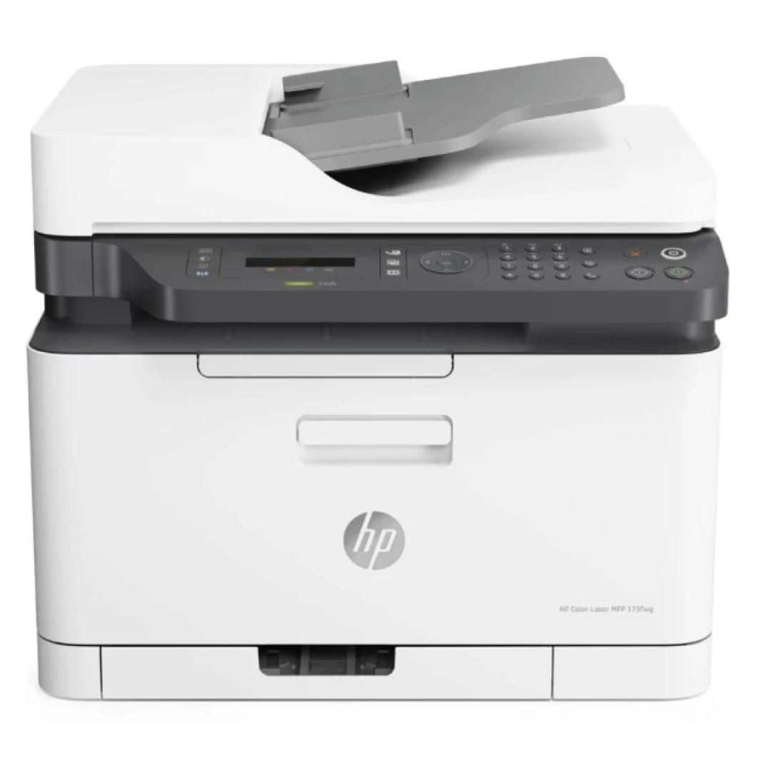 طابعة الليزر اللاسلكية متعددة الوظائف HP Color Laser MFP 179fnw 4 في 1 (طباعة ونسخ ومسح ضوئي وفاكس) مع شاشة LCD ذات سطرين وUSB وشبكة واتصال لاسلكي