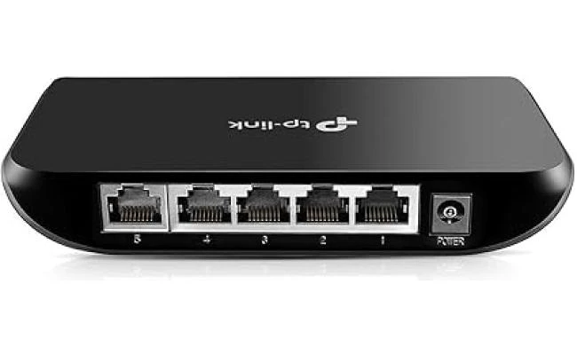 TP-Link 5 Port Gigabit Ethernet Network Switch | Plug and Play | Desktop or Wall-Mount | Plastic Case Ethernet Splitter | Fanless | Traffic Optimization | Unmanaged (TL-SG1005D),Black