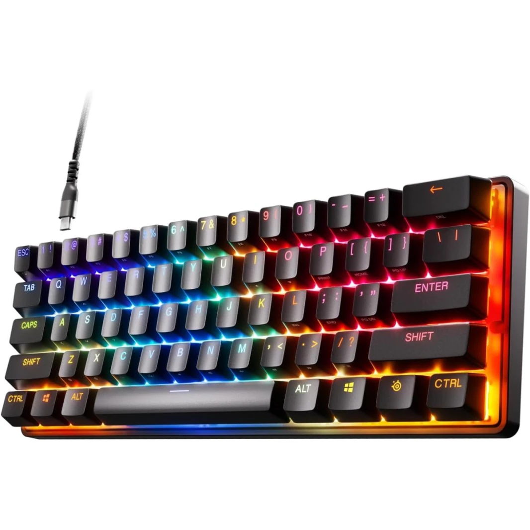 SteelSeries Apex 9 Mini Esports 60% PBT Wired RGB Optical Mechanical Gaming Keyboard With Aluminum Alloy Frame, Hot Swappable Switches