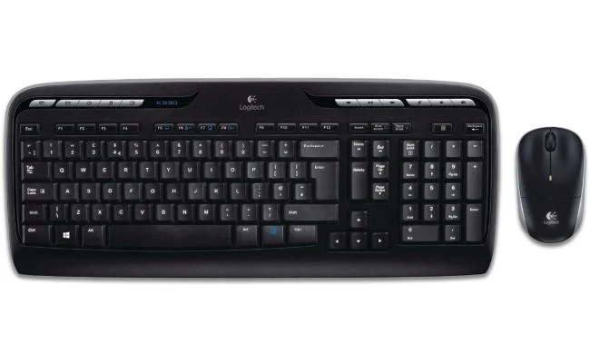 Logitech MK330 Wireless Multimedia Keyboard & Mouse Combo 2in1 (2.4GHz), Sleek & Comfortable Design, Full-Size Keyboard w/ Multimedia Hot Keys, Optical Mouse - PC/Laptop  (عربي)