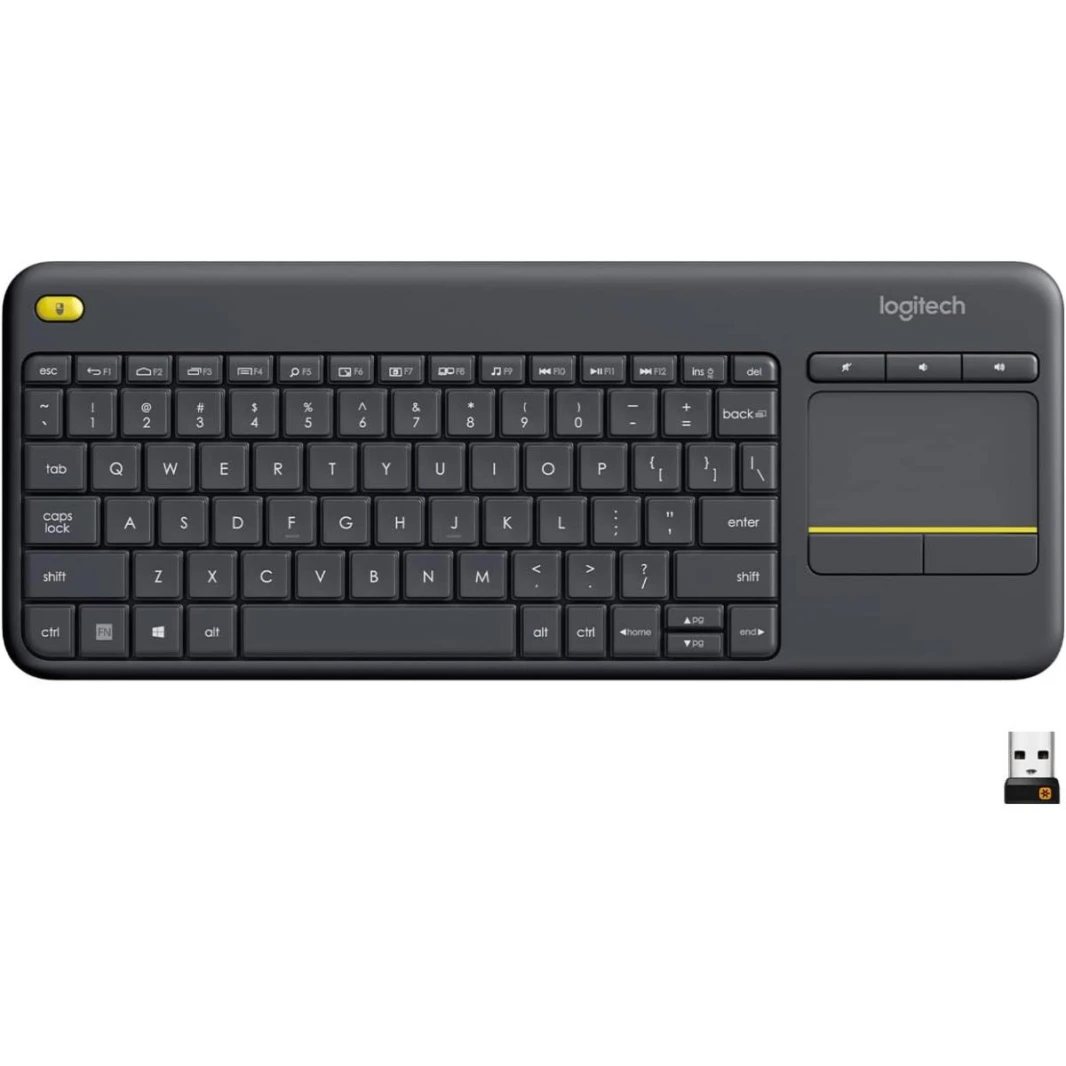 Logitech K400 Plus Wireless (2.4GHz) w/ Built-in Touch Pad Keyboard Up To 10m Range For PC-connected TV, Windows, Android, Chrome OS, Laptop, Tablet - (عربي)