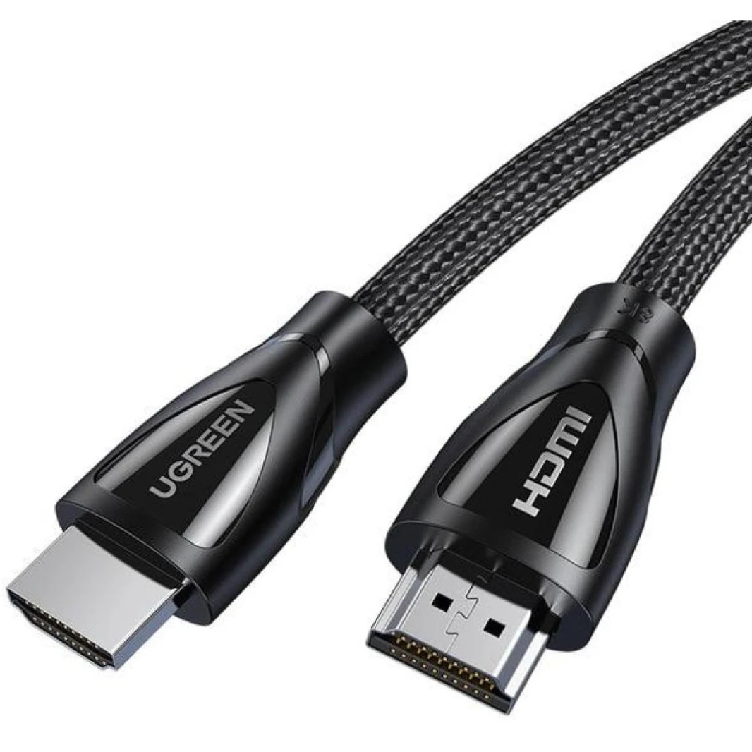 UGREEN HDMI 2.1 Ultra High Speed Cable Up To 8K@60 , 4K@120Hz, Cotton braided, 180 Degree, Nickel plated- 2M