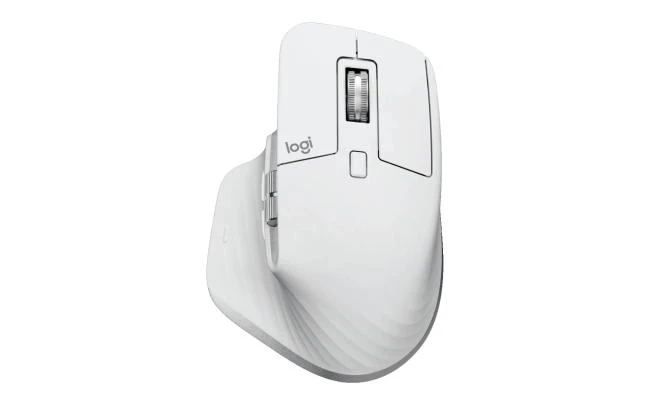 Logitech MX Master 3S Performance Wireless (Bluetooth & 2.4GHz Logi Bolt USB) Up To 8000DPI, Countless Customization ,Ultra Quiet Mouse - Pale Grey