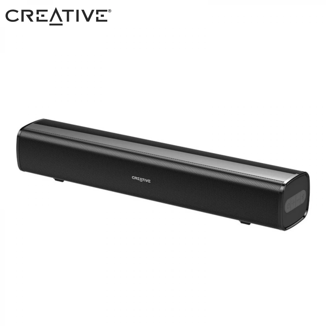 Creative Stage Air Portable and Compact Under-monitor USB-Powered Soundbar for Computer, with Dual-Driver and Passive Radiator for Big Bass, Bluetooth and AUX-in, USB MP3, 6 Hours of Battery Life