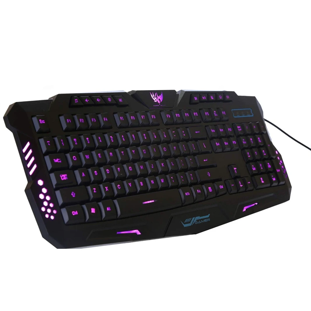 M200 USB 3 Colors LED Backlit Wired Gaming Keyboard