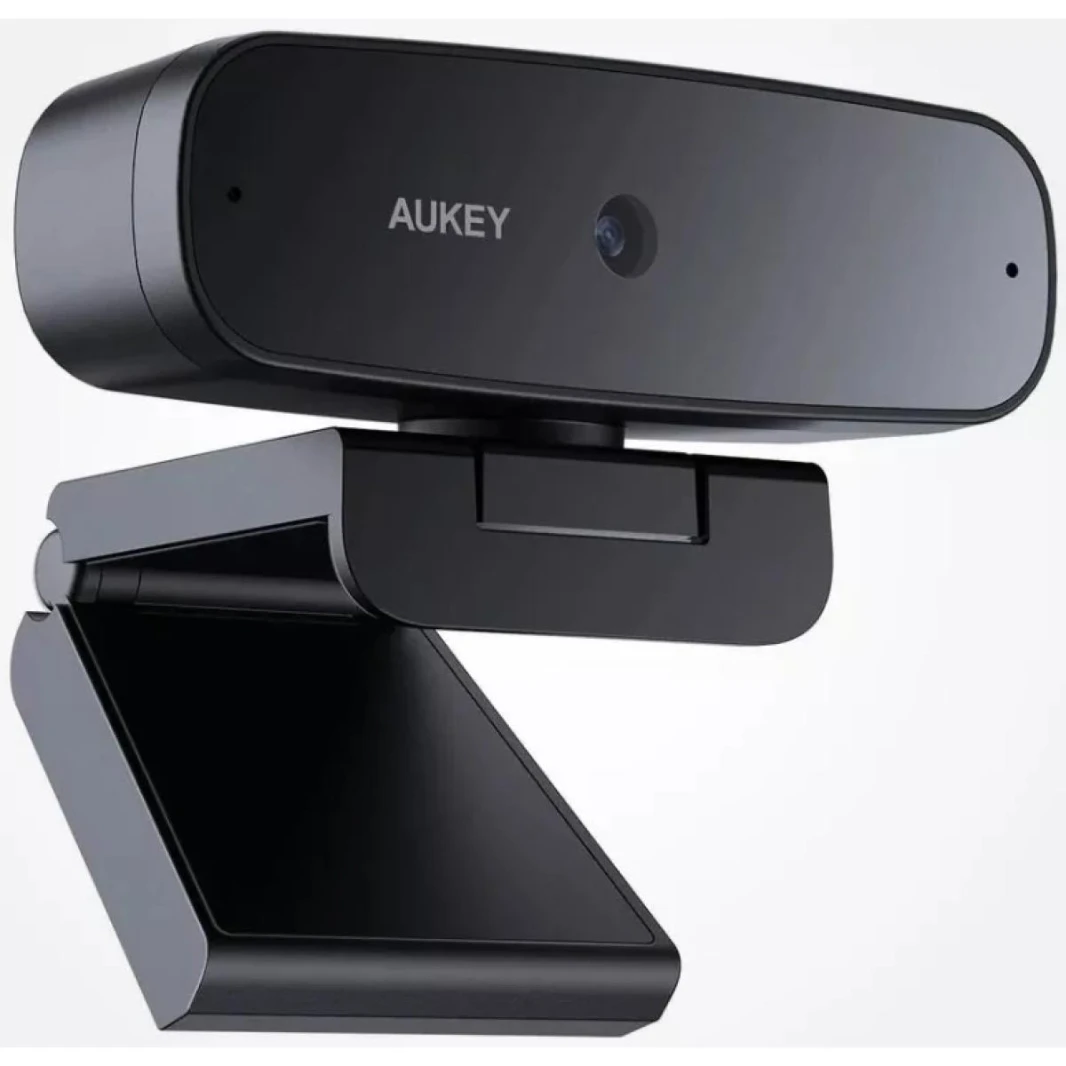AUKEY 1080p Full HD Webcam, High Image Quality For Video Calling, Recording & Gaming, 1080@30Fps, 2-megapixel, Plug & Play w/ Dual Stereo Mics & Noise Reduction Microphones