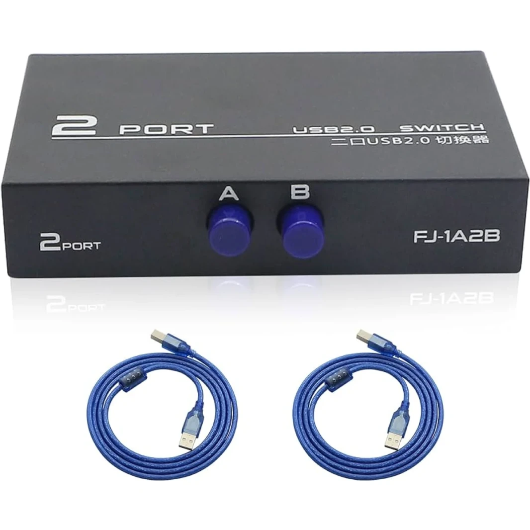 Data switch  2 Port USB 2.0 Share Switch High Quality Switcher Selector Box Hub For PC Scanner Printer FJ-1A2B