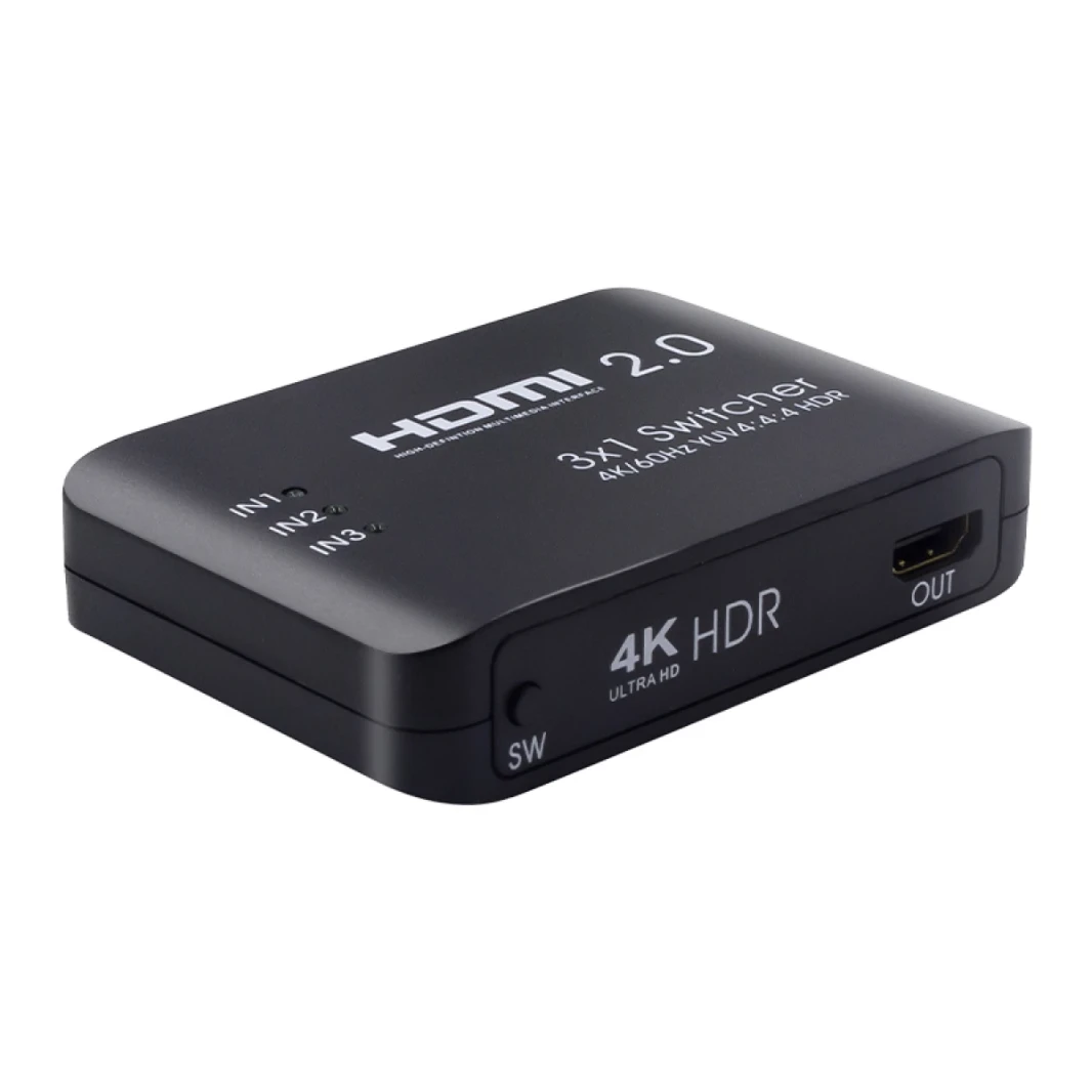 HDMI2.0 Switch Good Quality 3 Port 1080P HDMI Switch Switcher Selector Splitter Hub + iR Remote for HDTV PS3 Media Streaming Device HDMI2.0 (Black)