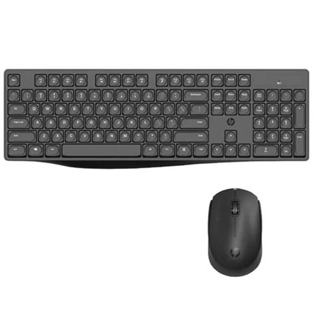 لوحة مفاتيح وماوس لاسلكيان HP CS10 (تصميم مريح // مفاتيح كتابة صامتة // أسود)