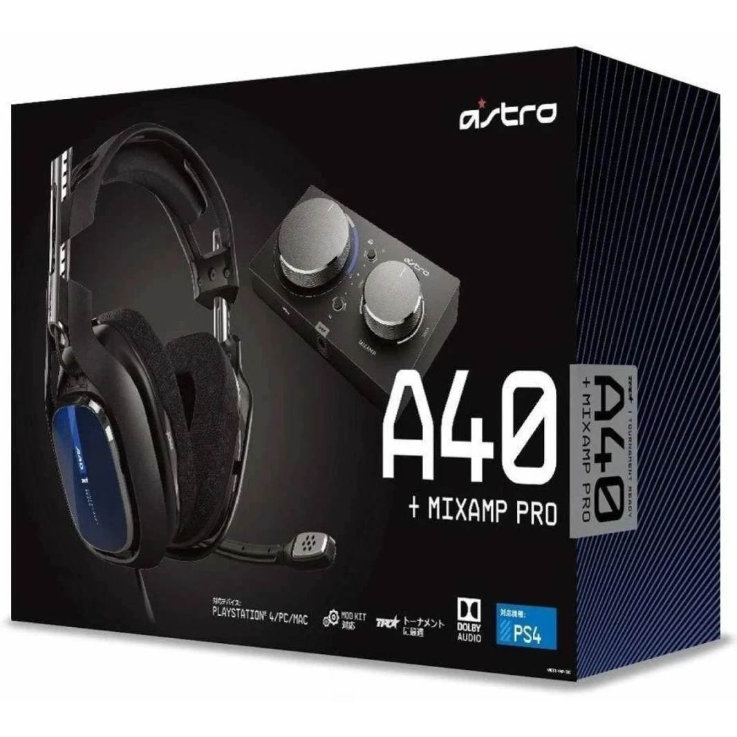 سماعة رأس Logitech ASTRO Gaming A40 TR السلكية + MixAmp Pro TR مع Dolby Audio ووحدة تحكم Pro-Level وألعاب الكمبيوتر وإنشاء المحتوى والبث المباشر لجهاز PlayStation 5 وPlayStation 4 والكمبيوتر الشخصي وM