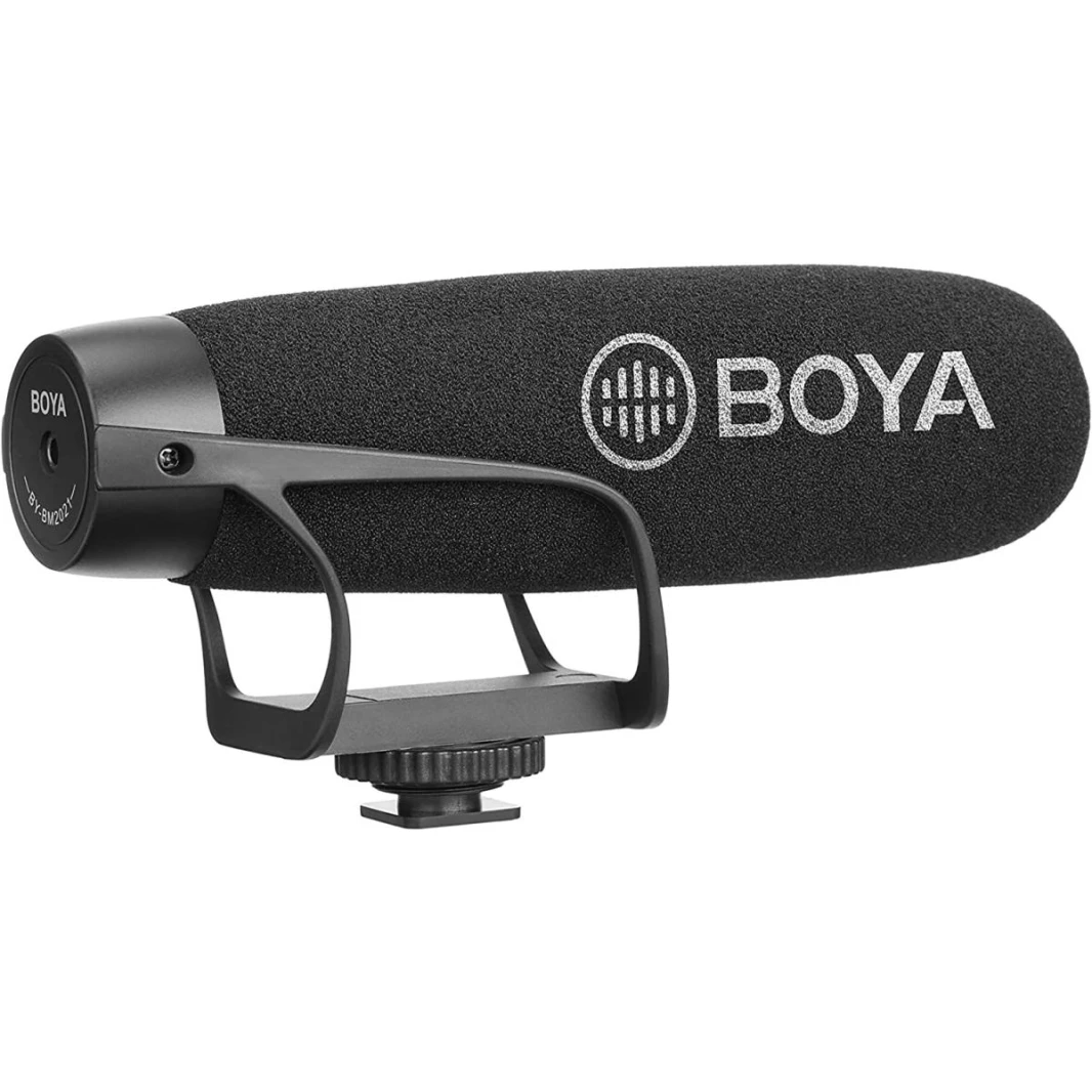 ميكروفون سلكي على الكاميرا من طراز BOYA BY-BM2021 Super-Cardioid Shotgun لأجهزة الكمبيوتر الشخصية وأجهزة الكمبيوتر المحمولة والهواتف الذكية