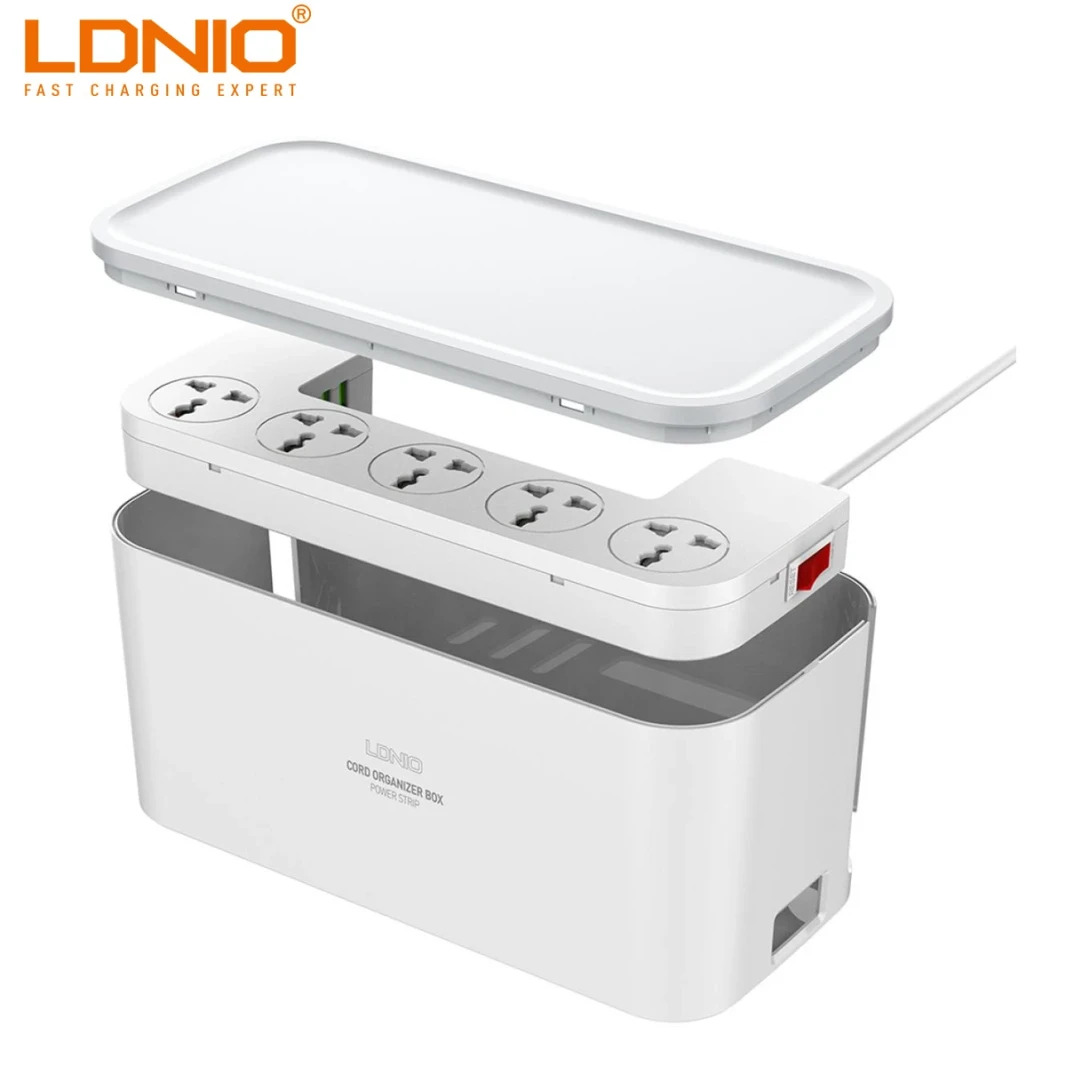 صندوق توزيع الطاقة الإداري LDNIO SC5309 مزود بـ 5 منافذ توصيل + 3 منافذ USB