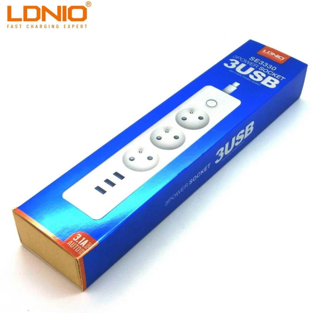 Ldnio 3power Socket 3USB Anti-Static Power Socket 1.8m USB Identify Automaticly