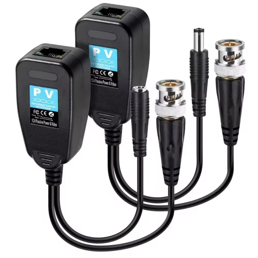 محول بالون فيديو سلبي للكاميرا BNC إلى RJ45 مع دعم الطاقة: 1000 متر