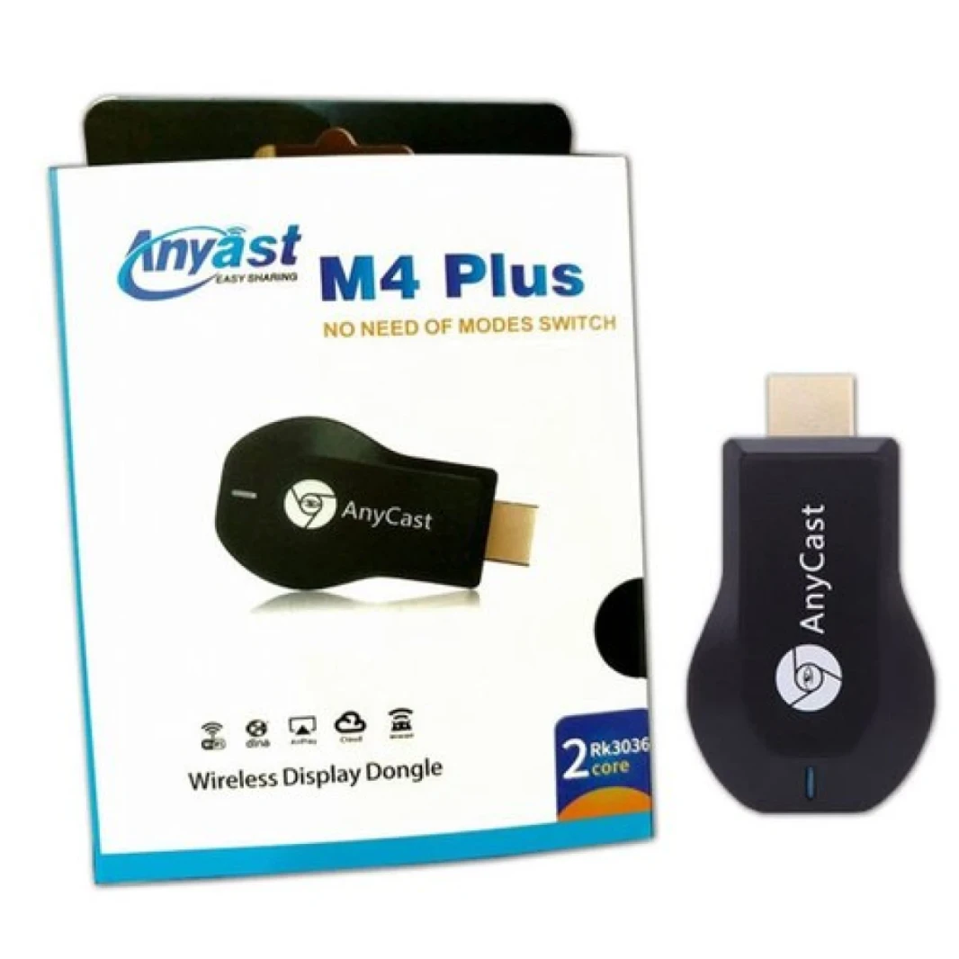 جهاز عرض لاسلكي من ANYCAST مزود بـ 2 نواة OTA وحدة المعالجة المركزية: COREX-A9 ذاكرة الوصول العشوائي: 128 ميجابايت